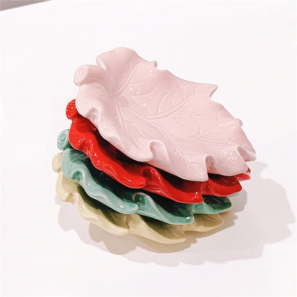 Pastoral Leaf Ceramics Soap Dish