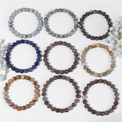 Retro Geometric Natural Stone Beaded Bracelets