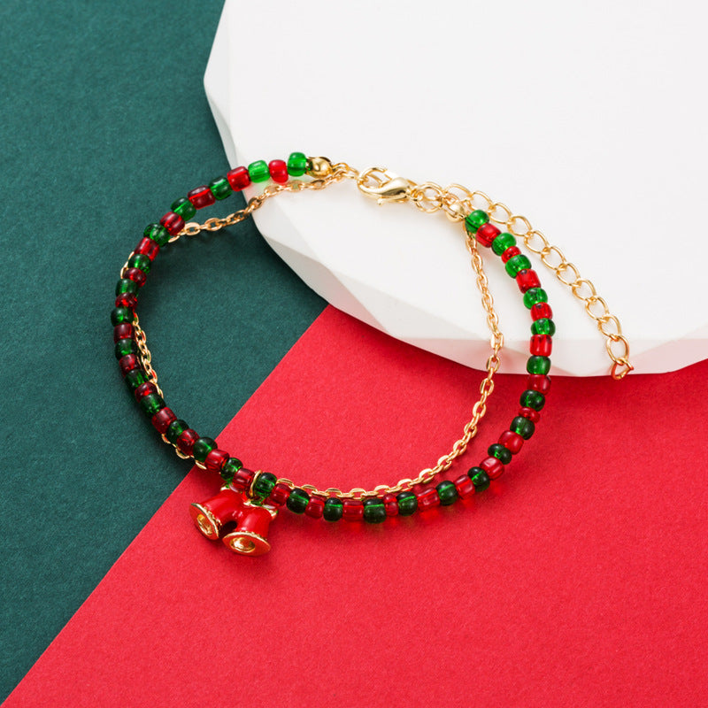 Fashion Christmas Tree Candy Alloy Beaded Enamel Women's Bracelets