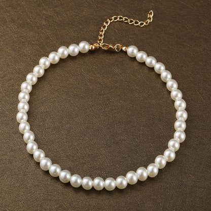 Retro Simple Pearl Chain Necklace