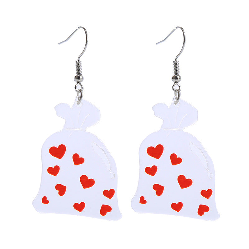 Fashion Letter Heart Shape Arylic Stoving Varnish Women's Drop Earrings 1 Pair