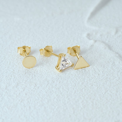 1 Set Simple Style Star Butterfly Plating Sterling Silver Ear Studs