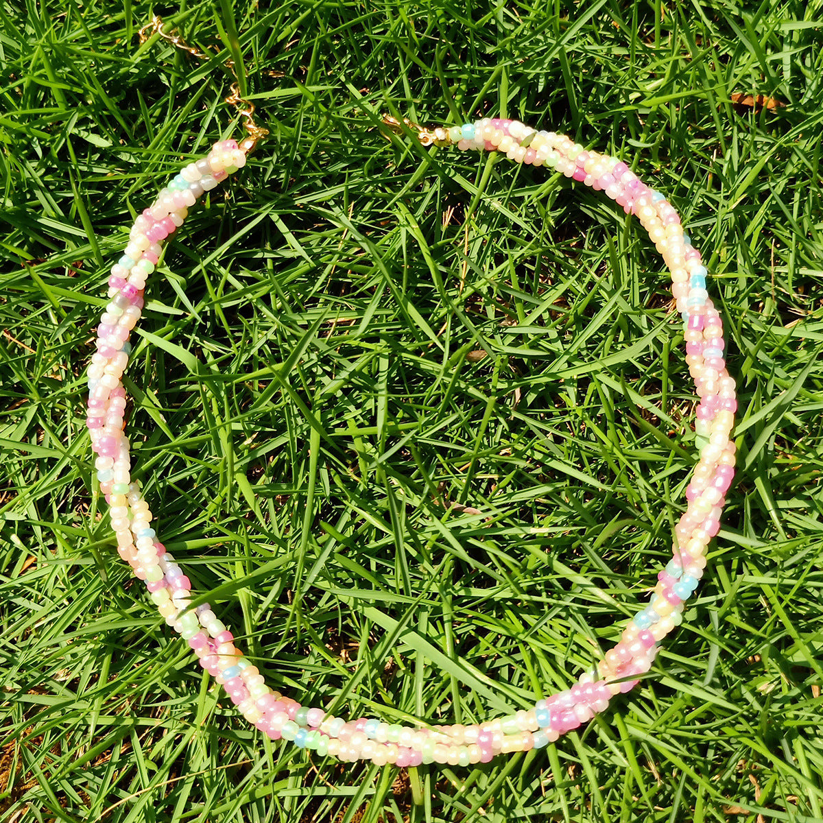 Simple Style Twist Imitation Pearl Beaded Bracelets Necklace