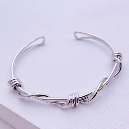 Simple Style Solid Color Copper Plating Gold Plated Bangle