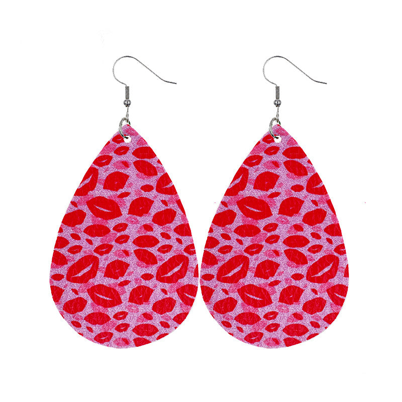 1 Pair Modern Style Classic Style Heart Shape Pu Leather Drop Earrings