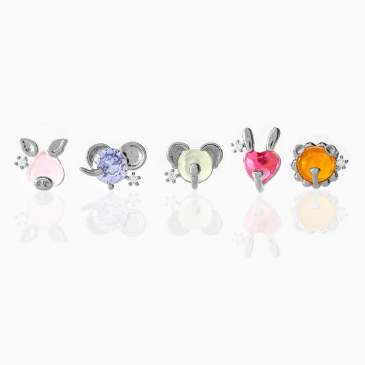 Fashion Animal Brass Artificial Gemstones Earrings Ear Studs
