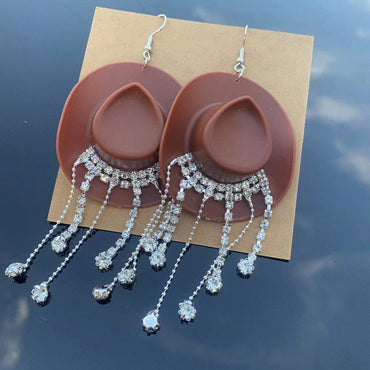 1 Pair Exaggerated Printing Tassel Mixed Materials Ear Hook