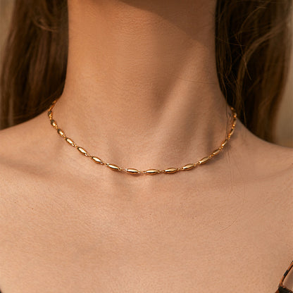 Ig Style Simple Style Solid Color Copper Plating Chain 18k Gold Plated Necklace