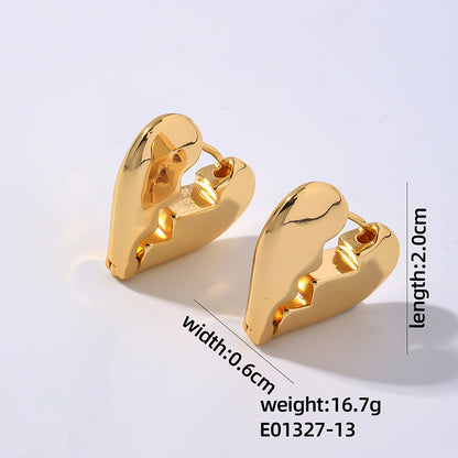 1 Pair Simple Style Geometric Plating Stainless Steel Hoop Earrings Drop Earrings