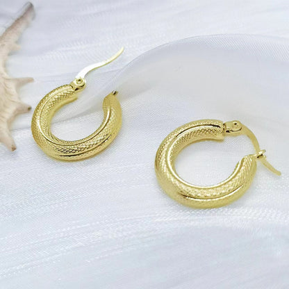 1 Pair Streetwear Solid Color Plating Stainless Steel Hoop Earrings