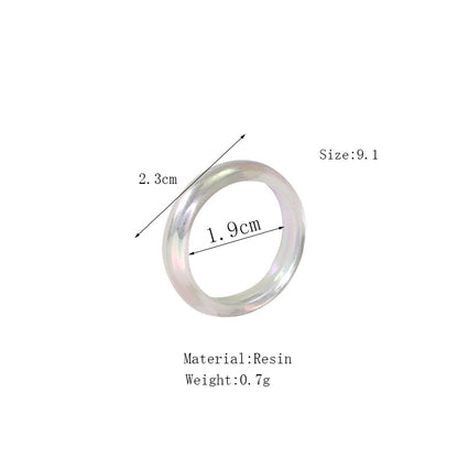 Cute Geometric Resin Women's Rings 1 Set