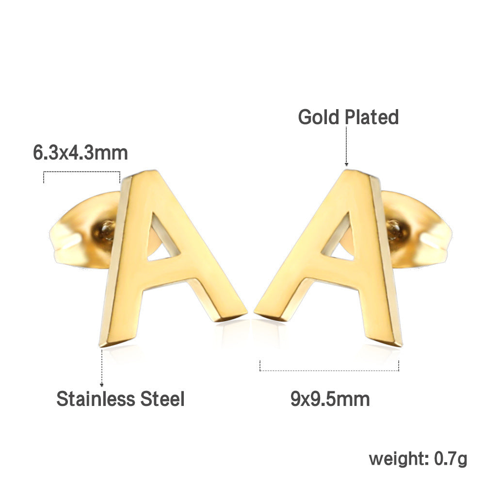 1 Pair Simple Style Letter Plating Stainless Steel Ear Studs