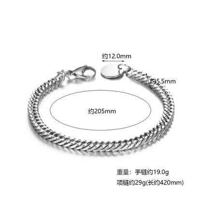 Korean Round Pendent Titanium Steel Bracelet Necklace Wholesale