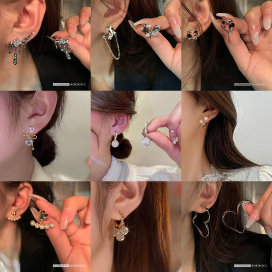 1 Pair Sweet Heart Shape Butterfly Bow Knot Plating Alloy Earrings