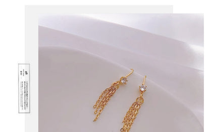 1 Pair Simple Style Geometric Freshwater Pearl Copper Inlay Zircon Drop Earrings