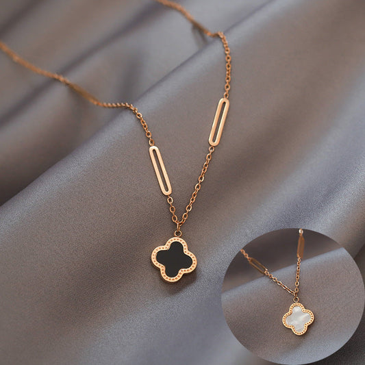 Minimalist Geometric Titanium Steel Electroplating Necklaces