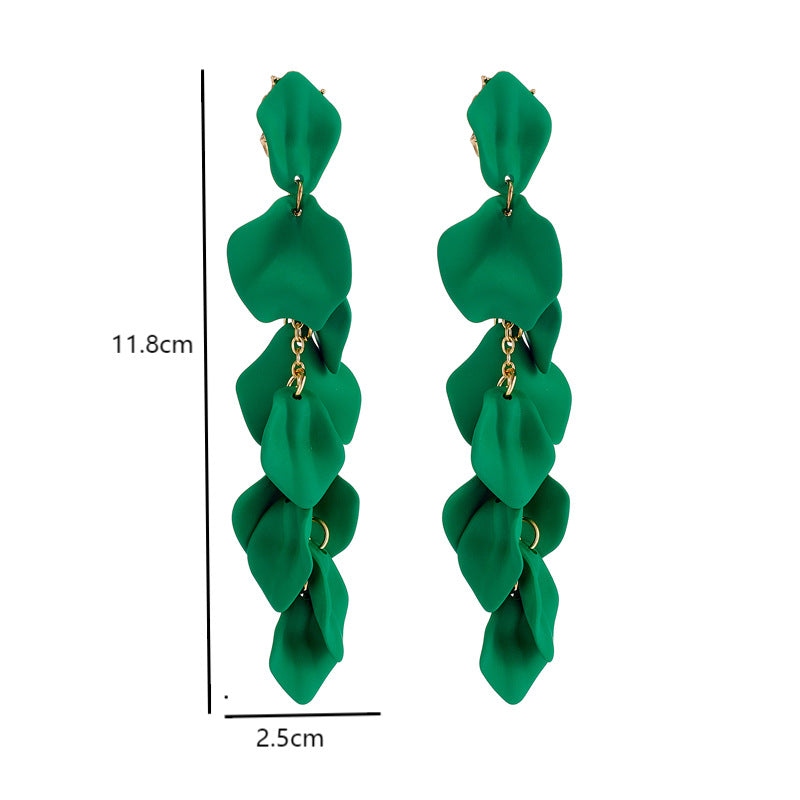 1 Pair Fashion Petal Arylic Stoving Varnish Women's Drop Earrings