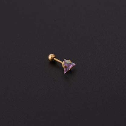 Vintage Color Zircon Stainless Steel Screw Fine Needle Ear Bone Studs Single Wholesale Gooddiy