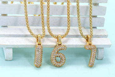 Zircon Popcorn Pendant Necklace Male Hip-hop Clavicle Chain