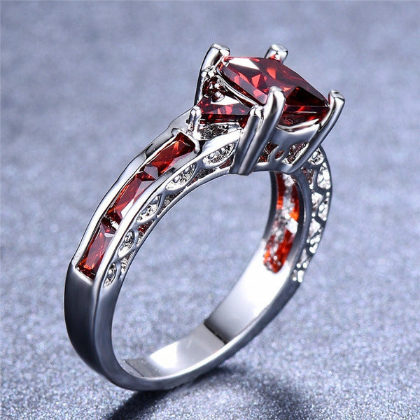 Simple Style Square Alloy Inlay Zircon Women's Rings