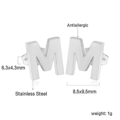 1 Pair Simple Style Letter Plating Stainless Steel Ear Studs