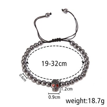 Fashion Skull Haematite Plating Bracelets 1 Piece