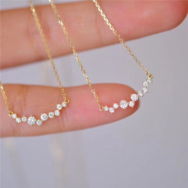 Fashion Solid Color Silver Plating Inlay Zircon Choker 1 Piece