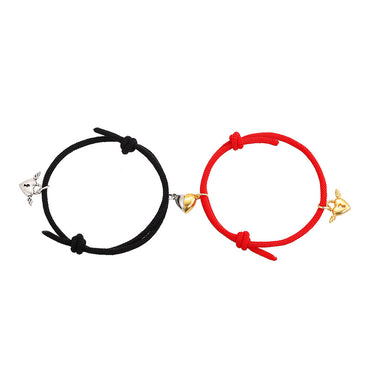 Simple Style Heart Alloy Plating No Inlaid Couple Bracelets