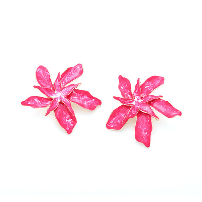 1 Pair Casual Flower Enamel Zinc Alloy Ear Studs