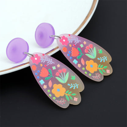 Women's Men's Fashion Geometric Acrylic Earrings No Inlaid Drop Earrings