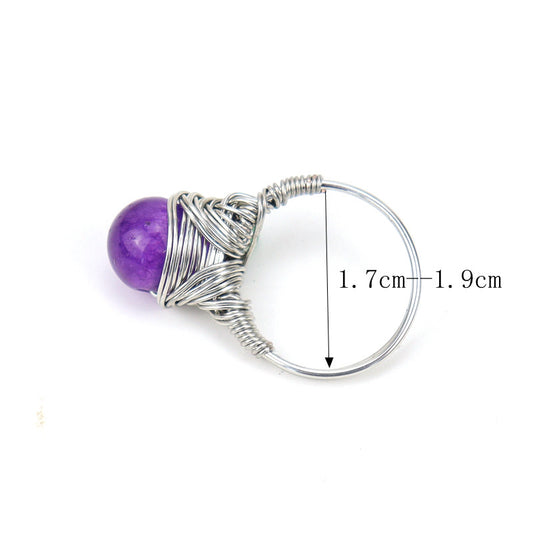 Retro Geometric Agate Plating Rings 1 Piece