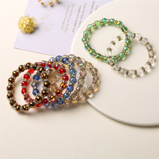 Vintage Style Color Block Glass Wholesale Bracelets