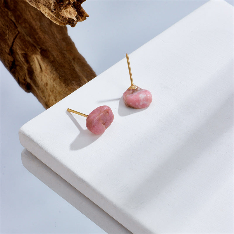 European and American fashion creative design earrings jewelry new multi-color stone stud earrings color stone earrings wholesale