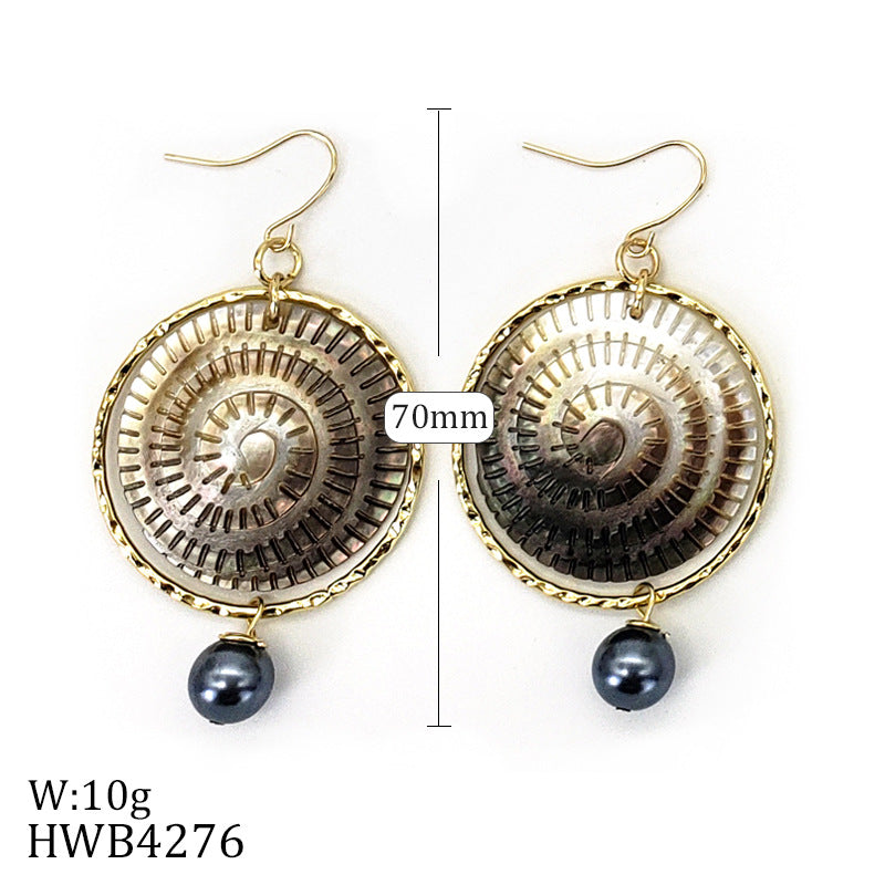 Simple Style Flower Shell Plating Women's Drop Earrings 1 Pair