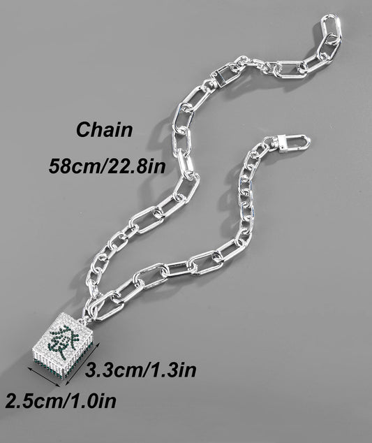 Fashion Long Necklace Men And Women Full Diamond Pendant Necklace