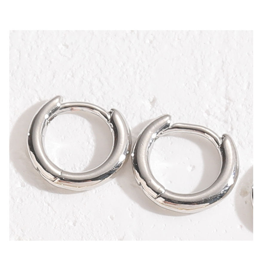 Sleep without taking off the glossy plain ring basic earring earrings unisex copper plated 14K real gold earring jewelry