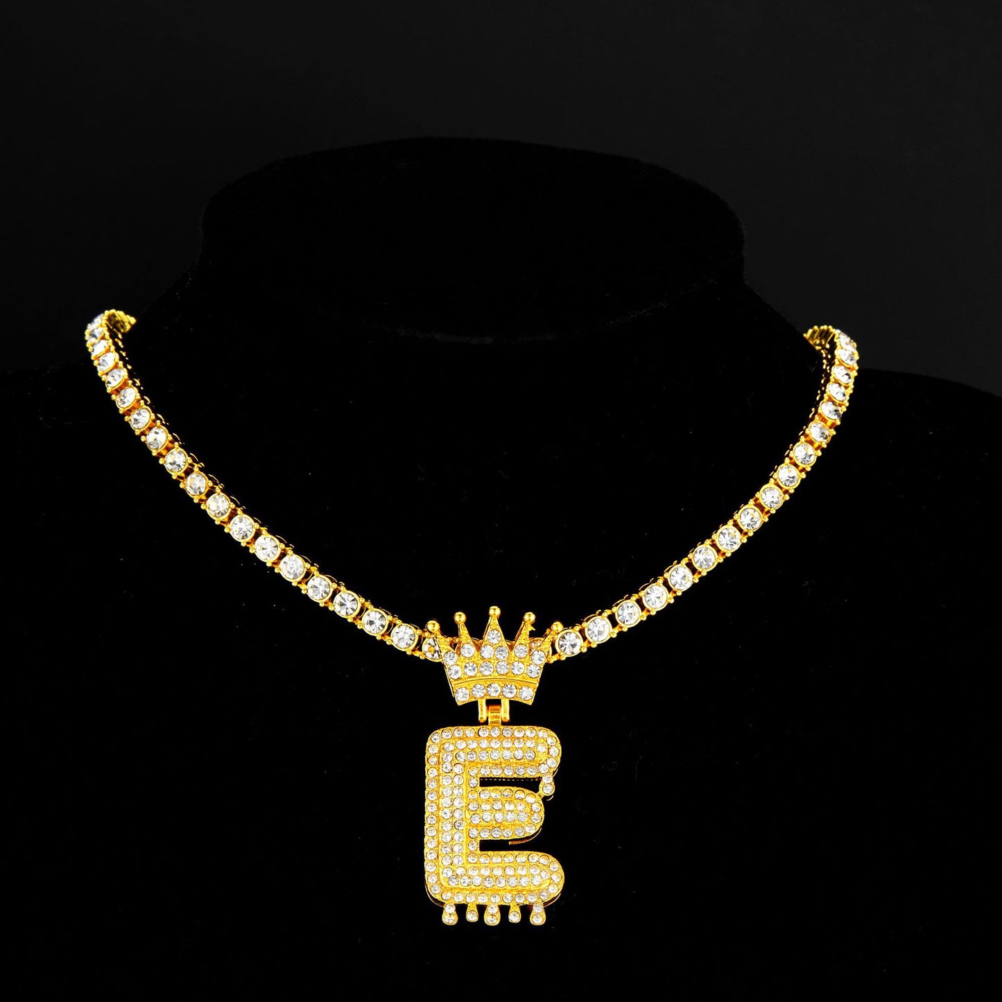 Hip-hop Letter Alloy Inlay Rhinestones Men's Charms Necklace