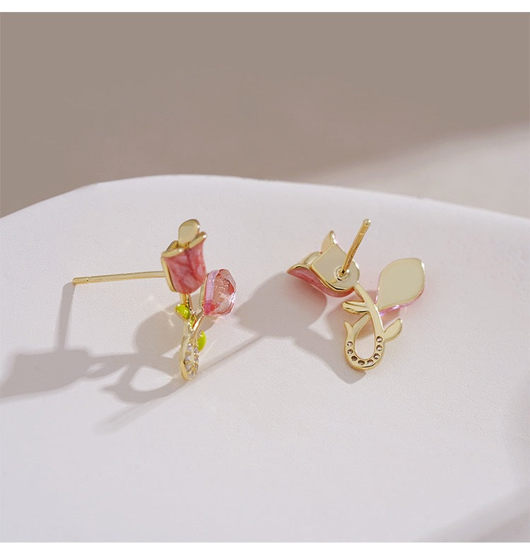 1 Pair Simple Style Classic Style Flower Inlay Alloy Zircon Ear Studs