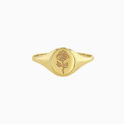 New Rose Flower Carved Pattern Fashion Women's Alloy Ring