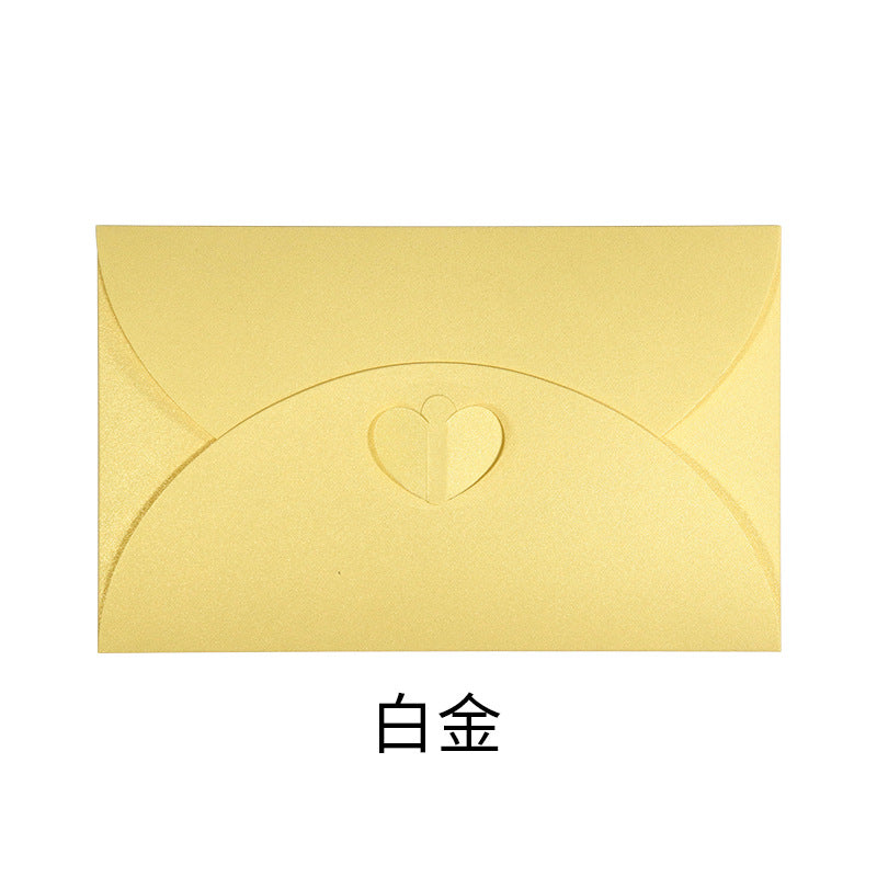 Factory direct sales love buckle pearlescent paper envelope bronzing creative high-end business invitation envelope bronzing logo