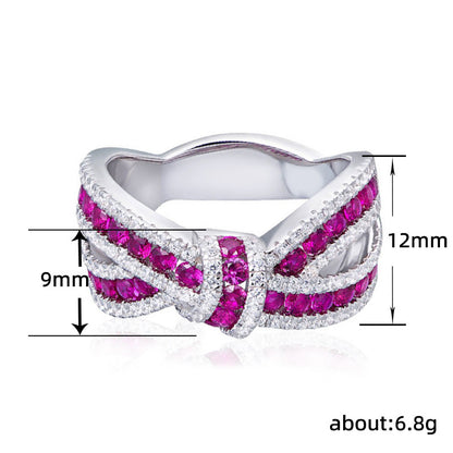 Wholesale Simple Style Classic Style Bow Knot Copper Inlay Zircon Rings