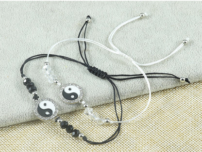 Simple Style Tai Chi Alloy Knitting Unisex Drawstring Bracelets