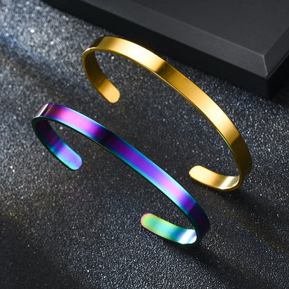 Fashion Titanium Steel C-shaped Light Plate Bracelet Wholesale Gooddiy