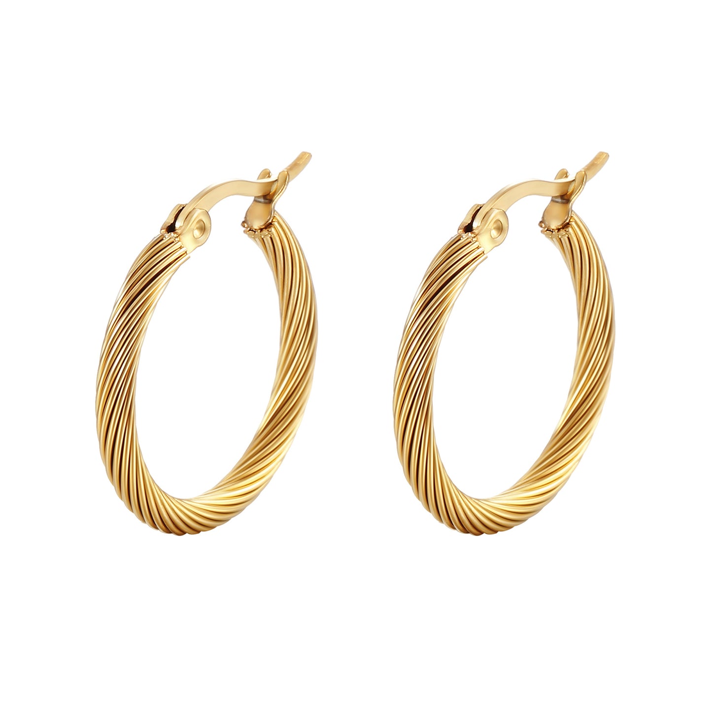 Fashion Round Stainless Steel Plating Hoop Earrings 1 Pair