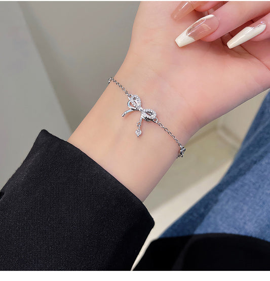 Ig Style Sweet Bow Knot Copper Plating Inlay Zircon Bracelets