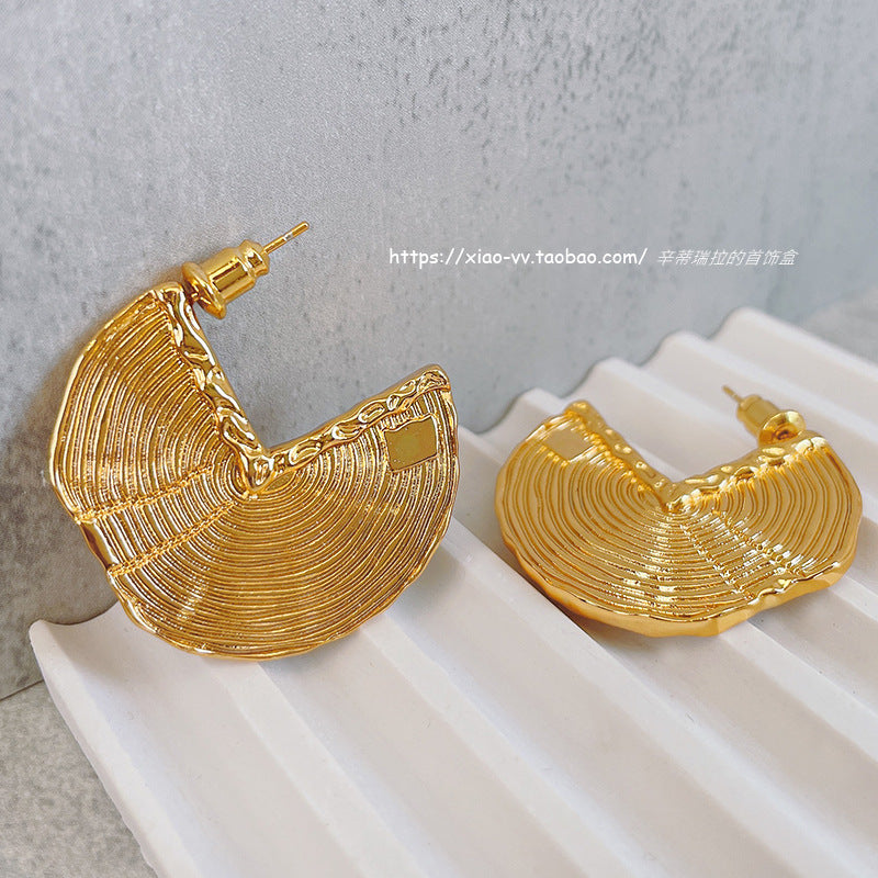 1 Pair Fashion Semicircle Metal Plating Women's Ear Studs