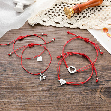 Healing Heart Bracelet European And American Stainless Steel Wax Wire Braided Bracelet