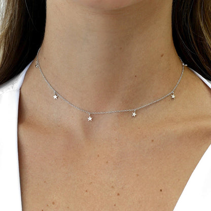 New Product S925 Silver Fashion Star Necklace Five-pointed Star Necklace Clavicle Chain
