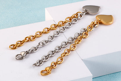 Fashion Stainless Steel Edge Heart-shaped Gold Bracelet Wholesale