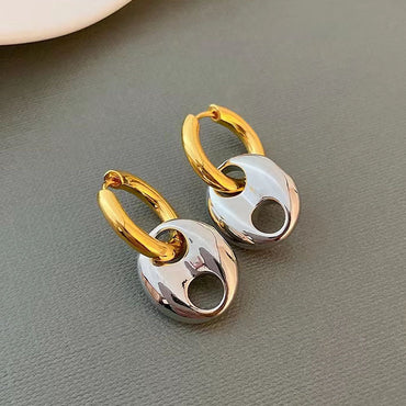 1 Pair Simple Style Geometric Plating Copper 18k Gold Plated Earrings